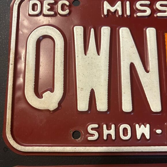 Vintage ‘97 Missouri Matching Red License Plates - Picture 2 of 8